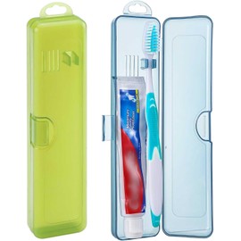2 paquetes de estuche para cepillo de dientes de viaje, soportes para cepillo de dientes transpirables, soporte compacto y portátil para cepillo de dientes para viajes, vacaciones, camping, gimnasio