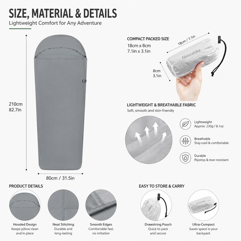 Ultralight Sleeping Bag Liner for Camping & Travel – Soft