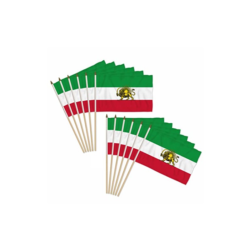 Iran (Lion) 12x18in Stick Flag - 1 dozen pack