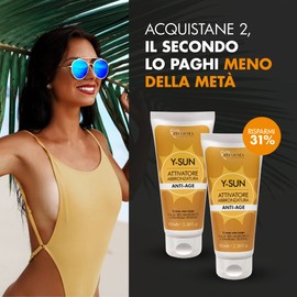 Tanning Activator - Hyaluronic Acid - Reinforced formula for face and body intensifies tanning and prepares the skin into the sun Stimulates the production of melanin Anti-aging effect.