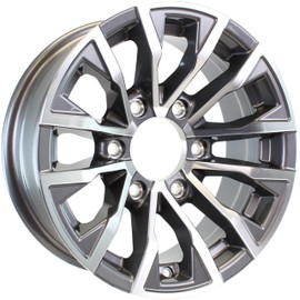 eCustomrim Aluminum Trailer Wheel 16X6 16 X 6 6 Lug 5.5 Center Edge Gun Metal Rim