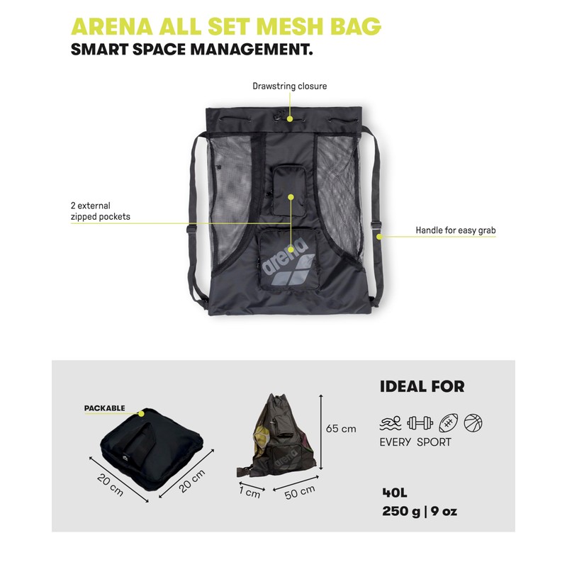 Arena All Set Swim Sack Mesh Bag Pool Beach Gear
