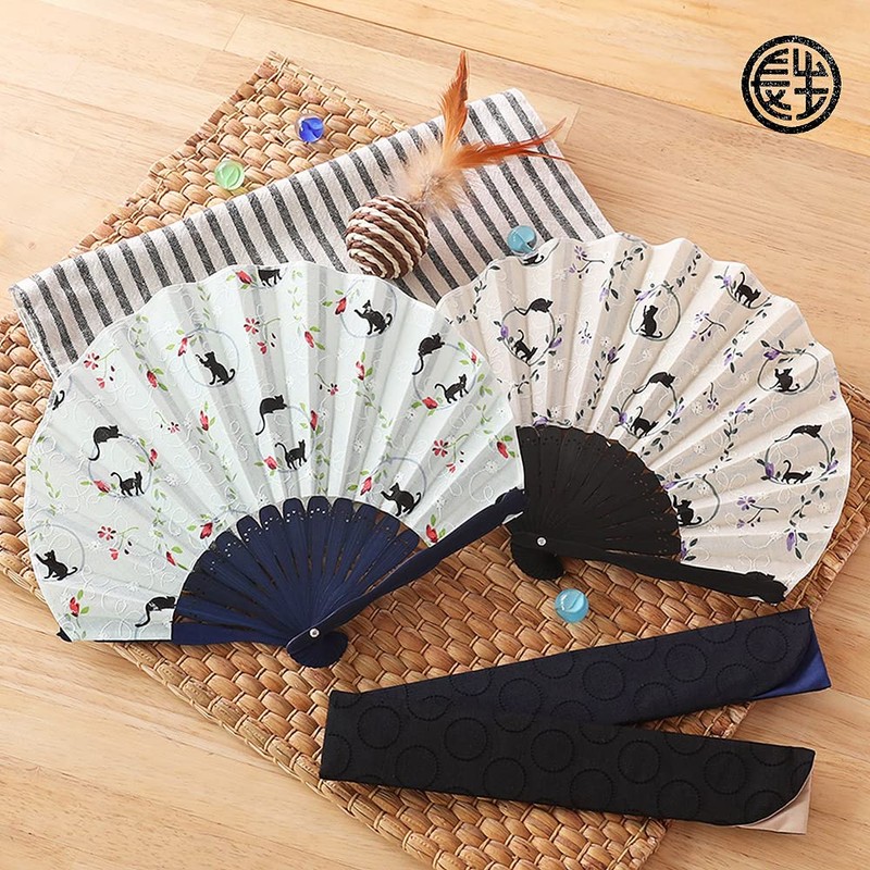 Osaka Choseido Folding Fan, Women's, Stylish, Business, Folding Bag, Handkerchief