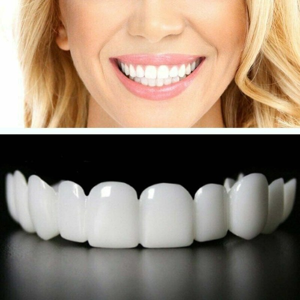 2 Pairs Dentures, Dentures, Instant Veneer Dentures, Multifunctional Temporary Cosmetic Dentures, Snap Cover for Missing Teeth Denture Filling Kit