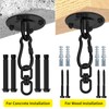 Morzejar Heavy Duty Ceiling Hook 360° Rotatable Black Heavy Hook
