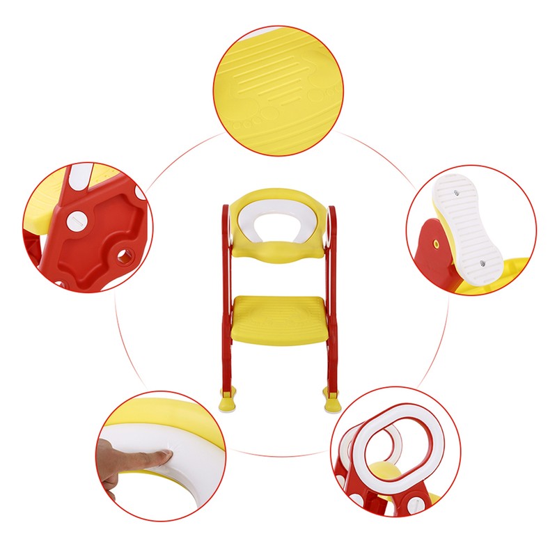 Baby Toddler Soft Toilet Chair Ladder Adjustable Safety Potty Training