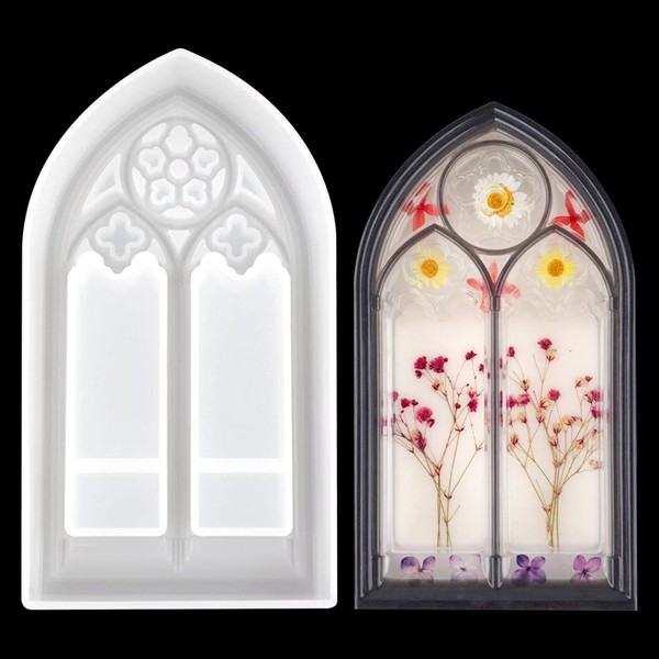 Zayookey Epoxy Molds Church Window Storage Box Silicone Mould Soap