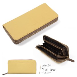 [Blanpom] Wallet Women's Genuine Leather Long Wallet Long Wallet Bi-color Large Capacity bp-1067, yellow