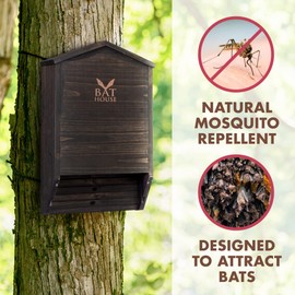 The Ultimate Wooden Bat House for Outdoors - A Large Double Chamber Box Perfectly Designed to Attract Bats - Durable and Easy to Hang