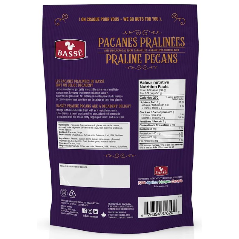 Bassé Butter Toasted Praline Pecans, 500 – Gourmet Caramelized Nuts