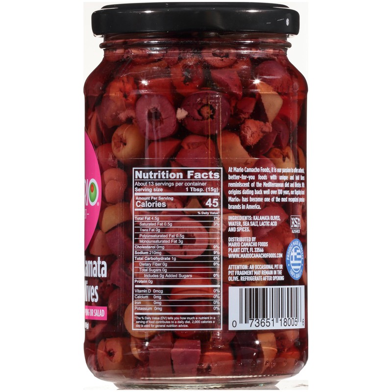 Mario Camacho Foods Sliced Kalamata Mediterranean Olives, 7 Ounce