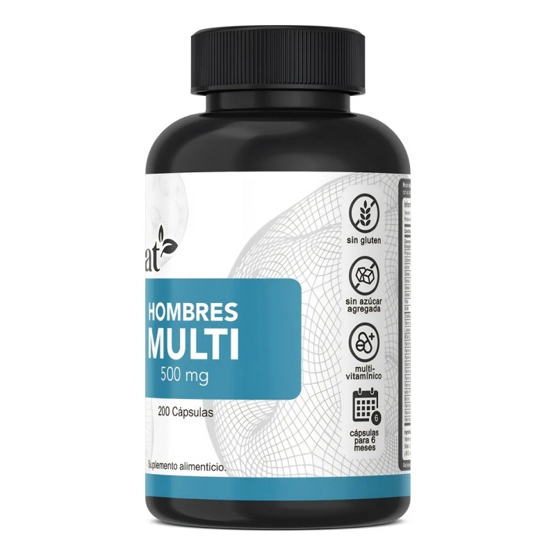 Multivitamínico Hombre Vnat Creatina BCAA Cápsulas Sin Gluten 200 Caps