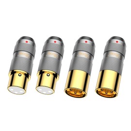 Viborg Pure Copper Male XLR Plug Soldering + XLR Female Female Gold-Plated Contacts for Cable Diameter 11 mm (XM202G+XF202G)