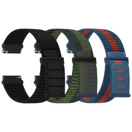 TumpCez Nylon Watch Straps, 16 mm, 18 mm, 20 mm, 22 mm, Quick Release Strap, Fabric, Breathable, Woven Adjustable Replacement Strap, Sports Replacement Strap for Men and Women (Pack of 3)