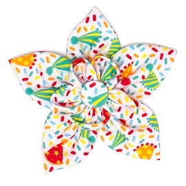 The Worthy Dog Celebrate Flower for Dog Cats Pets Wedding Birthday Party Attachable Collar Decor Sliding Accessories - Small, White