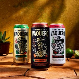 Thirsty Vaquero | Sparkling Water | Real Fruit Juice & Savory Spices | Sweetened with Agave | 3 Flavors: Limon, Sal y Chile, Mango Habanero, Sandia Jalapeño | (12-Pack | 16-Oz Cans, Limon, Sal Y Chile)