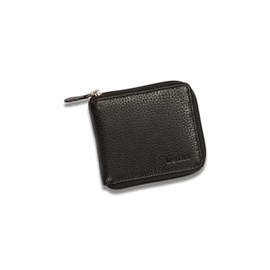 Dal Mens Pocket Zip Wallet Leather RFID Protection Travel Accessories Wallet, black