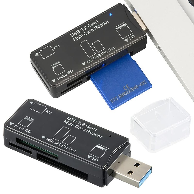 Ohm Electric PC-SCRWU303-K 01-3969 USB 3.2Gen1 Multicard Reader 49 Media