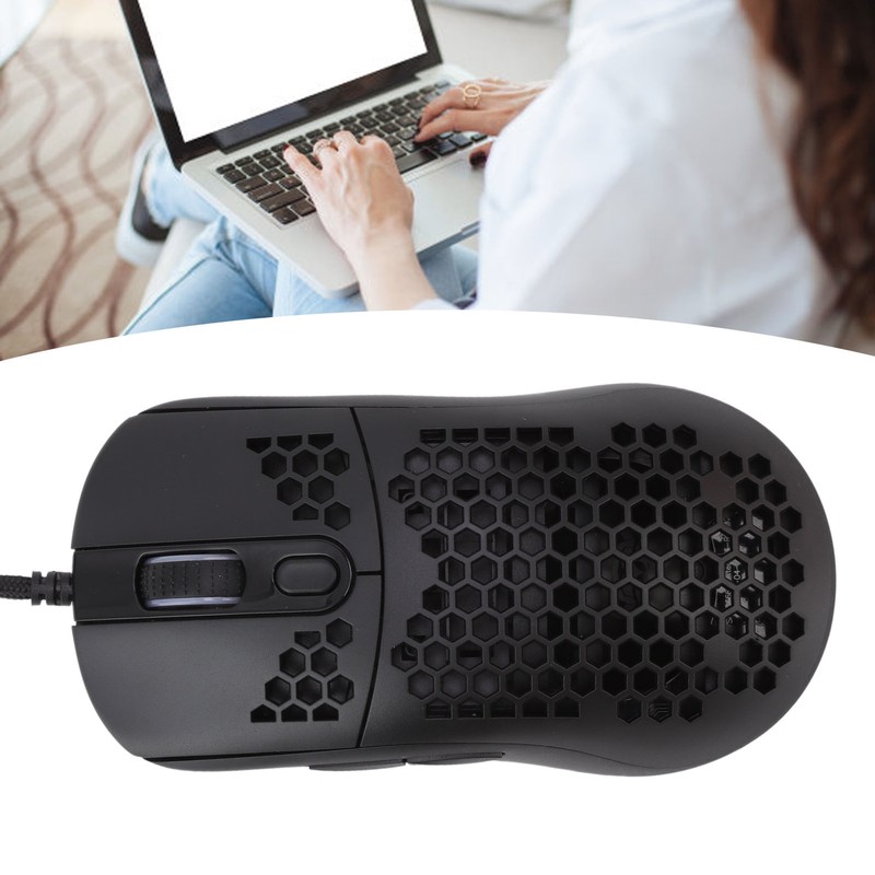 RGB Mouse Cellular Hollow Design Lightweight Wired Backlight 12000DPI 6