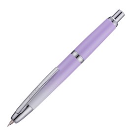 Jinhao 10 Press Fountain Pen with Box, Gradient Light Purple Retractable Extra Fine Nib with Ink Converter Set (Silver Clip)