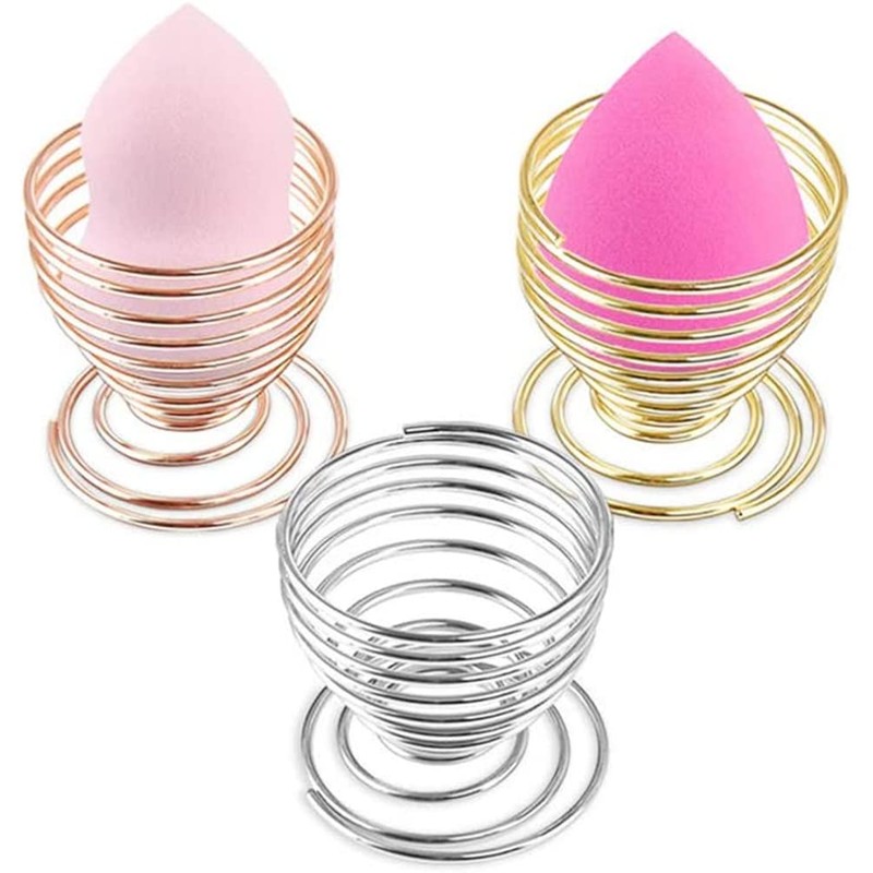 3 Pieces Makeup Sponge Holder Stainless Steel Wire Spiral Spring