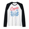 Retro Desert Coyote Graphic Tee Vintage Western Aesthetic Raglan Baseball