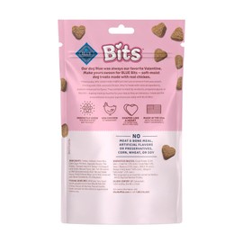 Blue Buffalo Bits Soft & Chewy Natural Dog Treats, Bite-Sized & Heart-Shaped Valentine’s Morsels, Chicken Recipe, 4.5-oz Bag
