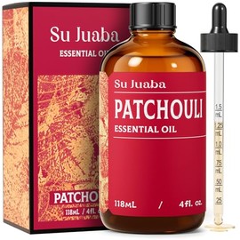 SU JUABA Patchouli Essential Oil 4 Fl Oz, 100% Pure Natural Aromatherapy Oil for Diffuser, Skin Care, Perfume & Soap Making - 118ML