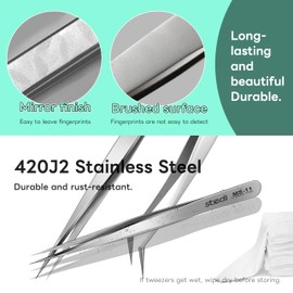 stedi 2PCS Precision Tweezers Set, Model Hobby Making Tools,Ultra-Precision Premium Stainless Steel Tweezers for Gundam, Scale Military Model, 3D Resin Parts, Industrial Tweezers