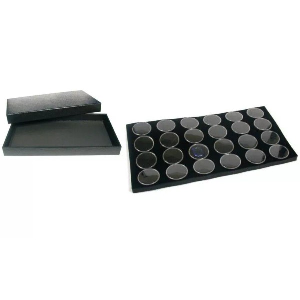 FindingKing Black Jewelry Case (Removable Magnetic Lid) w/ Black Foam