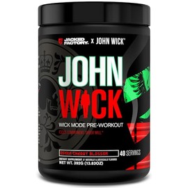 Jacked Factory John Wick - Wick Mode Pre Workout Powder - Energía intensa, concentración lista para la batalla, compromiso imparable y pura voluntad  