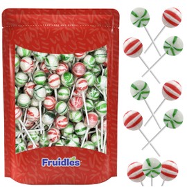 Fruidles Christmas Sweet Ball Lollipop, Mixed Fruit Flavor, Made in Brazil, Individually Wrapped, 17g Pops (Half-Pound)