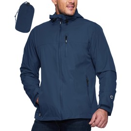 Outdoor Ventures Men's Packable Rain Jacket Waterproof Lightweight Raincoat with Hood Windproof Cycling Jackets