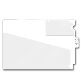 Doctor Stuff - Center Tab Vinyl Outguides, Diagonal Cut Front Pocket, Top Charge Out Slip Pocket, Plastic File Folder, Letter Size 9" x 13-1/4", White, 25/Box