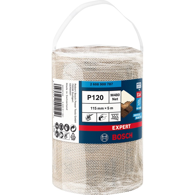 Bosch Professional 1x Expert M480 Sanding Net Roll (for Hardwood,