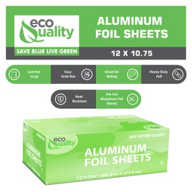 Premium Pre Cut Aluminum Foil Pop up Sheets 12 x 10-3/4 inches (1400 Count) - Great for Restaurants, Lunch, Takeout, ToGo, Sandwiches, Catering, Kitchen, Grill, Stove, Baking, BBQ, Disposable(7 Box's)