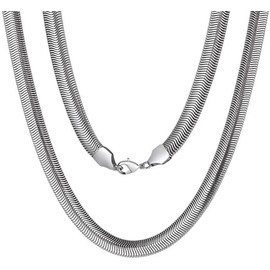 Gicko Snake Chain Silver 925 Flat – Thickness 6 mm – Available in Various Lengths, Women's Necklace & Men's Necklace – Unisex, Sterling Silver