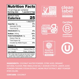 Cure Hydration | Plant-Based Electrolyte Drink Mix | No Added Sugar | FSA-HSA | Dehydration Relief Powder Made with Coconut Water | Non-GMO | Vegan | Pouch of 14 Packets - Strawberry Kiwi