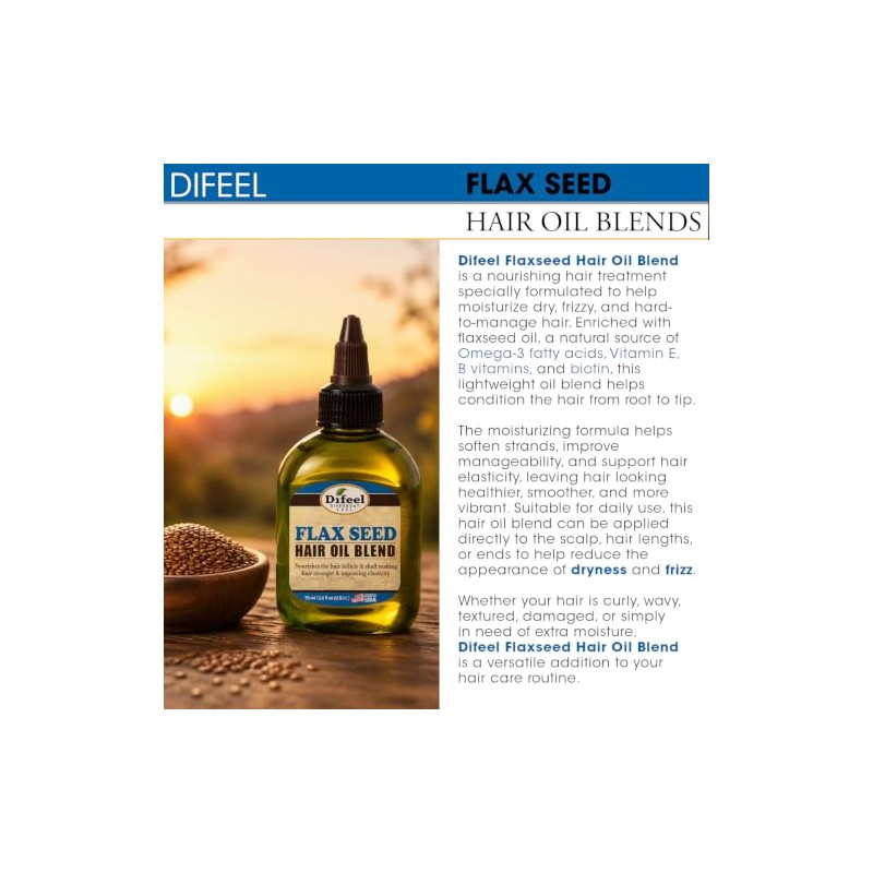 Difeel Aceite para el cabello natural premium - Aceite para