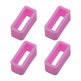 RUIAN 4 PCS Pink Silicone Watch Strap Holder Rings, Watch Band Retainer Loops, Replacement Parts Smartwatch Band Keeper Rubber Fastener Rings for Smart Sport Watches (Size：20mm)