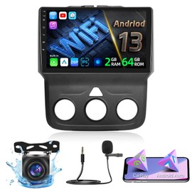 [2+64G] for Dodge Ram 1500 2500 3500 2013-2018 Upgrade Stereo Radio - 9 inch HD Touchscreen HiFi Audio - Wireless Carplay and Android Auto, WiFi, GPS, Mirror Link,SWC + AHD Backup Camera + Canbus