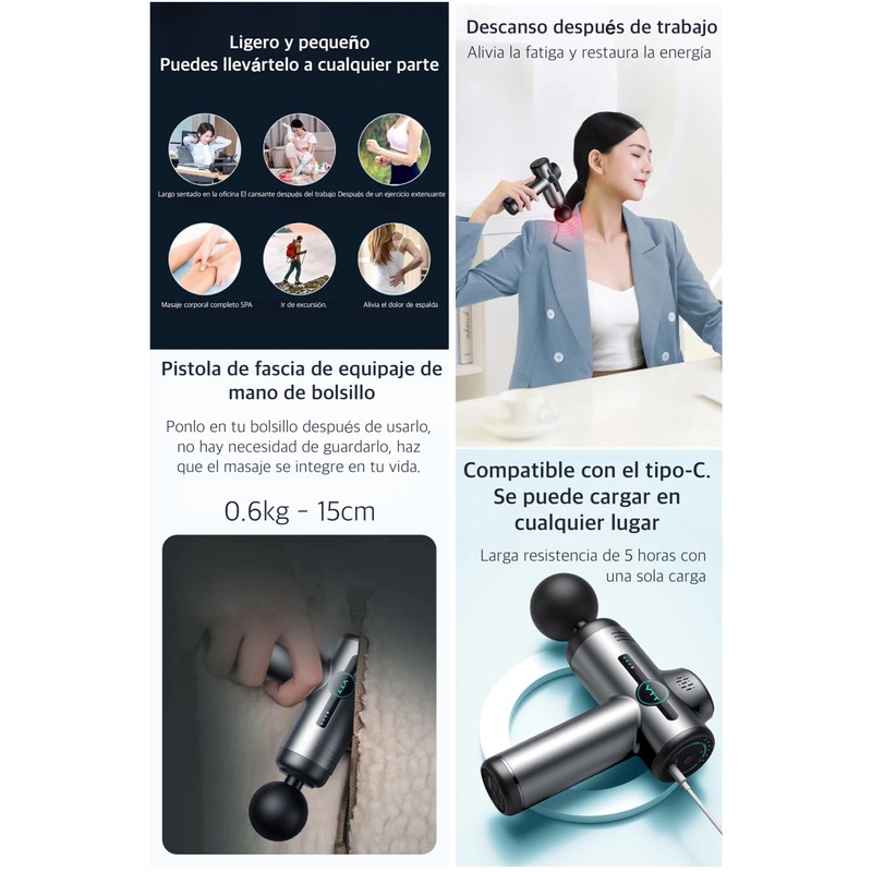 Muscle Massage Gun, Cervical and Back Massager, Foot and Facial