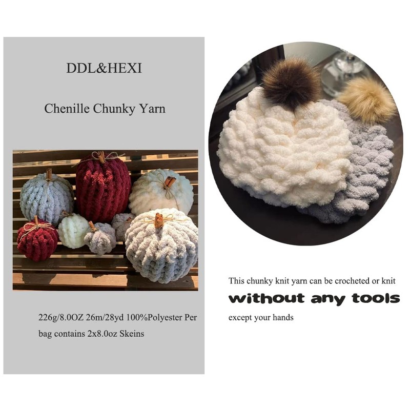 DDL&HEXI 2 Park Super Chenille hilo grueso, kit para hacer
