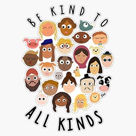 MAGNET Be Kind To All Kinds Magnet Bumper Sticker Car Magnet Flexible Reuseable Magnetic Vinyl 5"