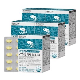 Boryeong Supercritical rTG Altige Omega 3 60 capsules, 5 pcs / 보령 초임계 rTG 알티지 오메가3 60캡슐, 5개