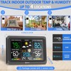 Geevon Upgraded HD Display Weather Station Wireless Indoor Outdoor Thermometer,