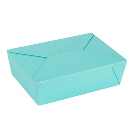 Restaurantware-Bio Tek 8.5 X 6.2 X 2.6 Inch Food Containers, 50 Durable Takeaway Boxes - Disposable, Sturdy, Turquoise Paper 71 Ounce Take Out Boxes, Rectangle, For Take Out Orders Or Picnics
