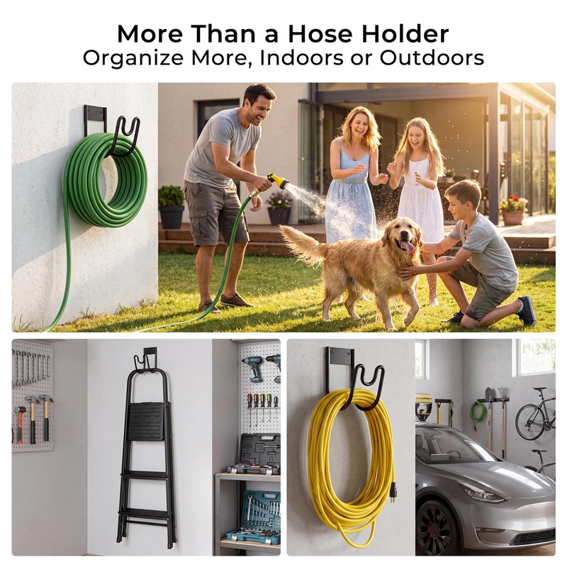 TomCare 2 Pack Garden Hose Holder Wall Mount, Water Hose