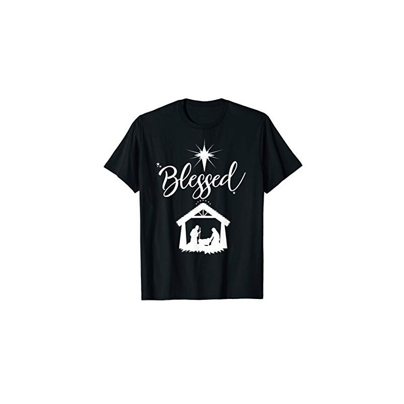 Christmas Christian Blessed Jesus Nativity Scene Faith Gift T-Shirt