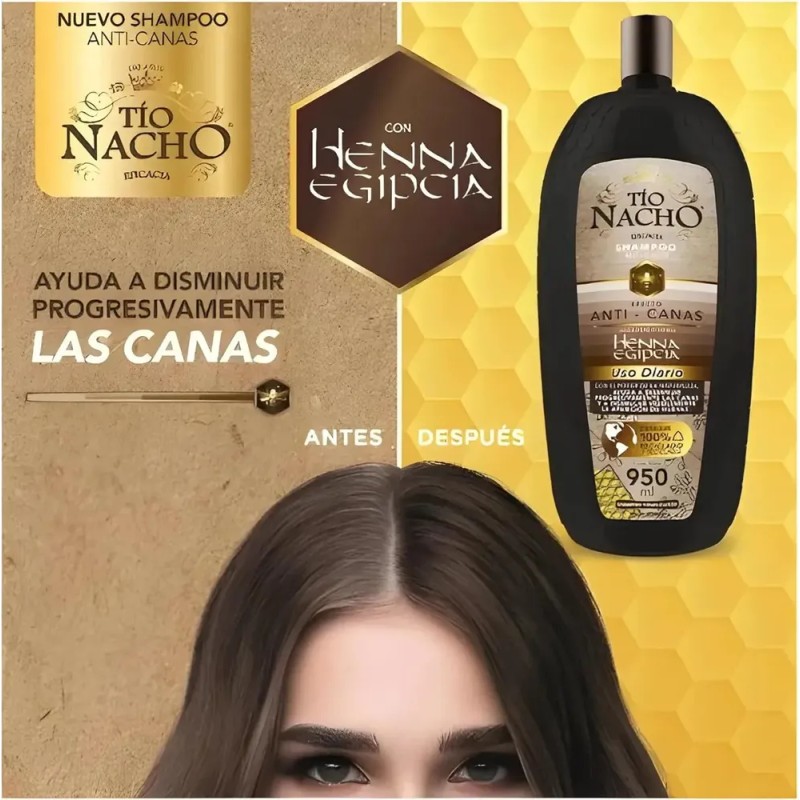 Shampoo Y Acondicionador Tio Nacho Henna Egipcia Anti Canas